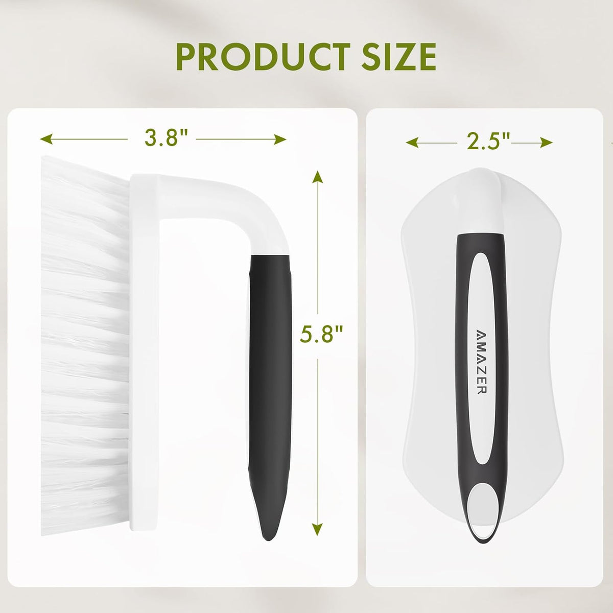 Amazer Scrub Brush for Cleaning Comfort Grip Shower Scrubber Stiff Bristles with Handle Heavy Duty