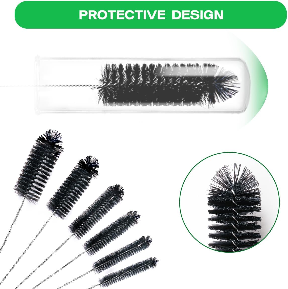 Straw Cleaner Brush Set,12 Pieces Extra Long Pipe Water Bottle Brushes for Cleaning Reusable