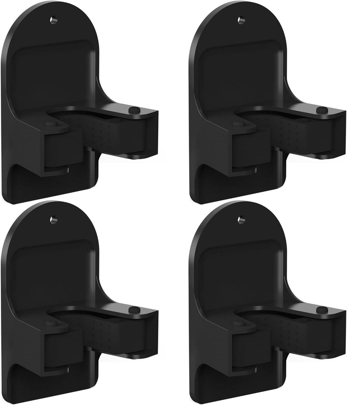 Broom Holder Wall Mount (Black 4 Count), Broom Holder, Broom and Mop Organizer Wall Hanging, Mop