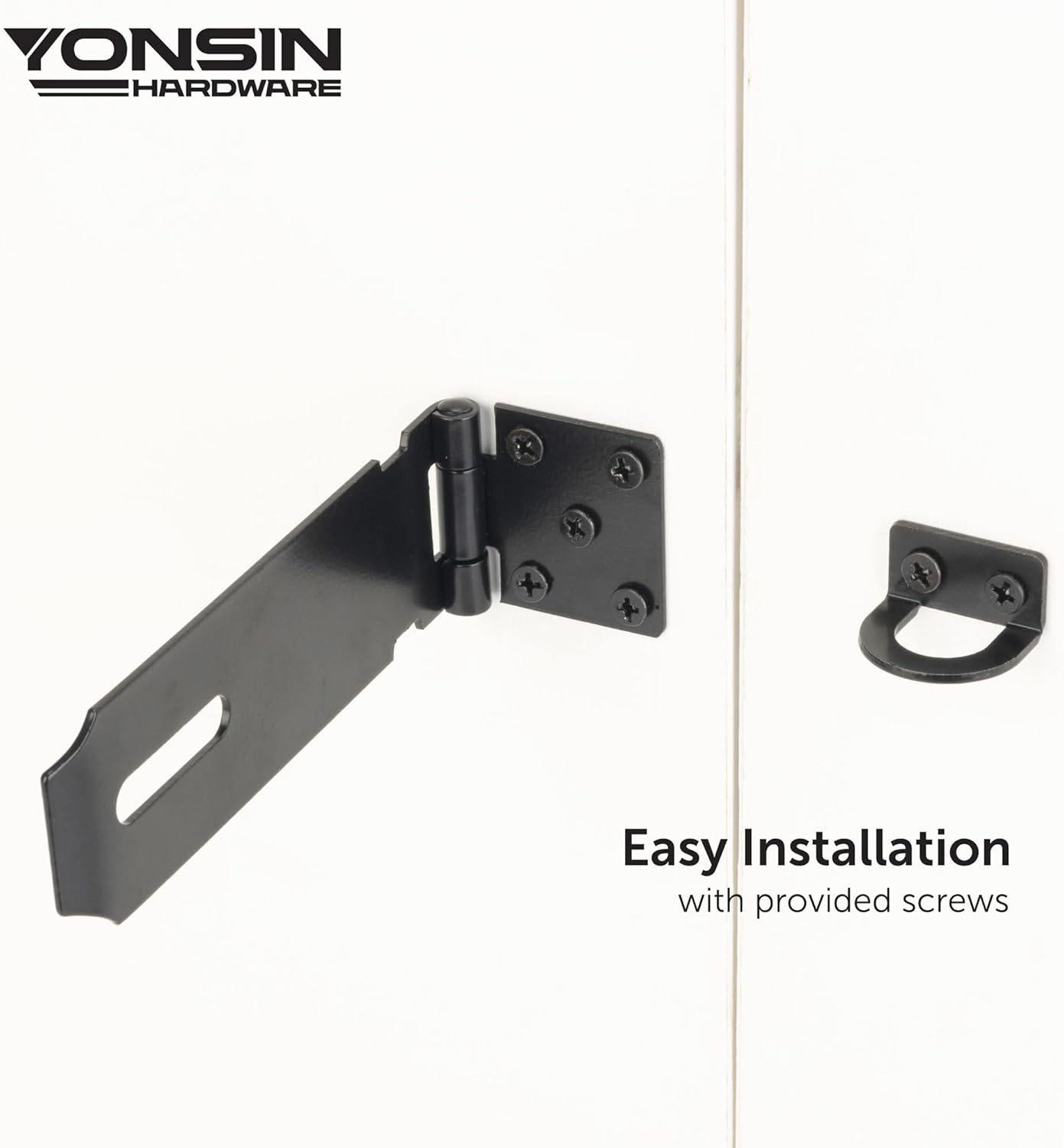5" Door Padlock Safety Hasp Latch 2 Pcs, Door Hasp Clasp Lock Gate Shed Hasp Latch Lock for Door