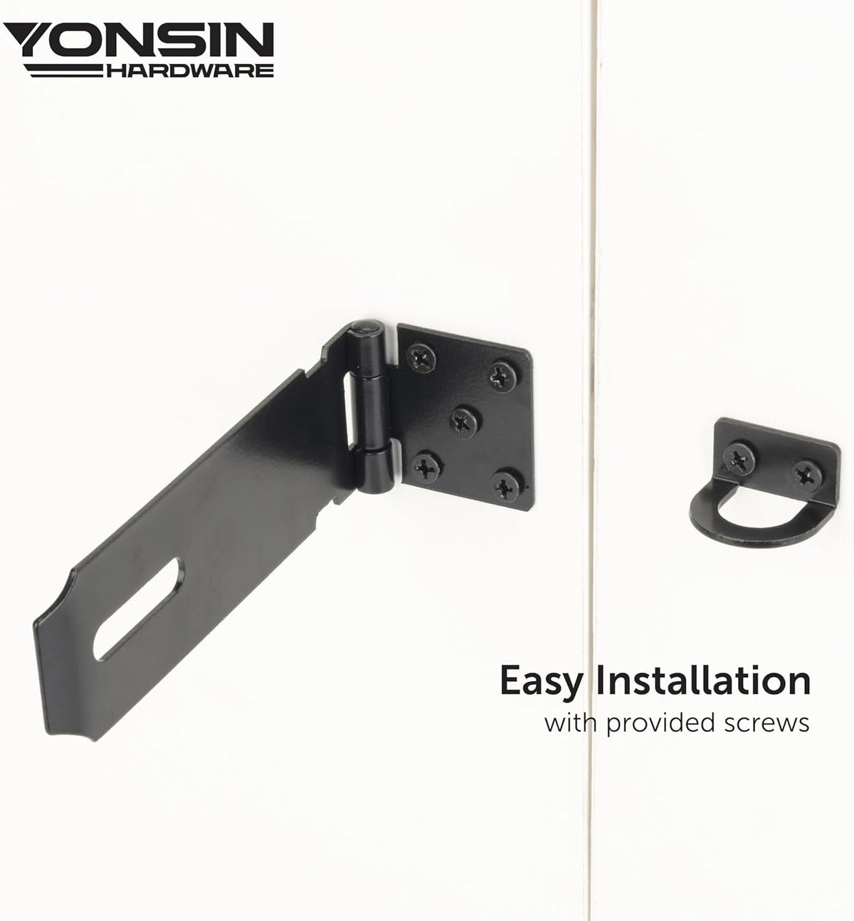 5" Door Padlock Safety Hasp Latch 2 Pcs, Door Hasp Clasp Lock Gate Shed Hasp Latch Lock for Door