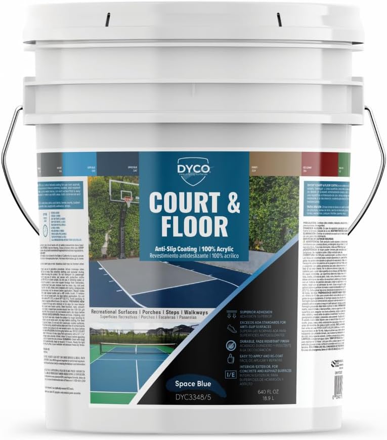 DYCO Court & Floor Anti-Slip Coating - Slip-Resistant Pavement, Cement & Concrete Paint for