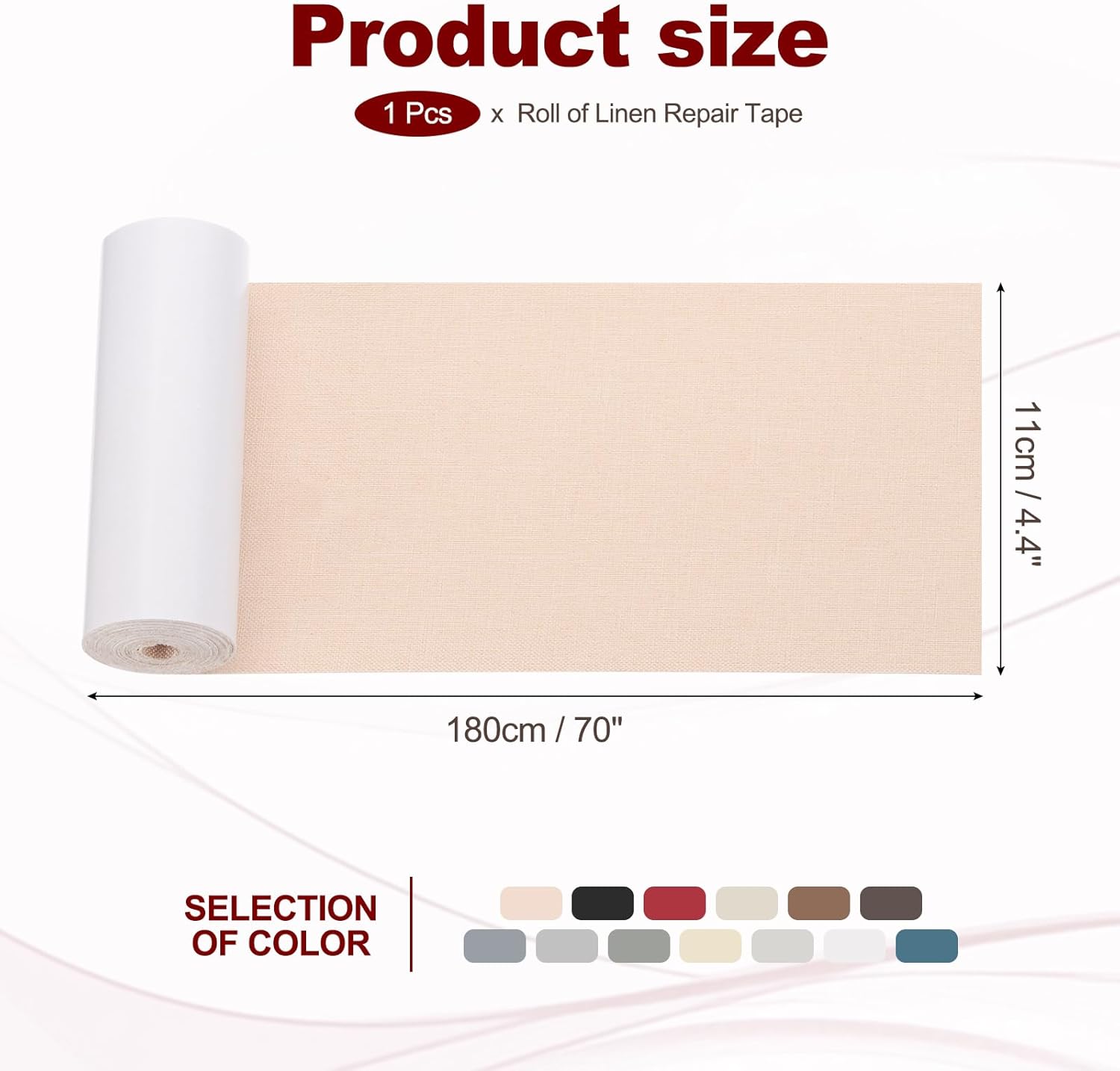 PATIKIL 70x4.4 Inch Linen Repair Tape, Repair Fabric Patch Self Adhesive Couch Patch Line Repair