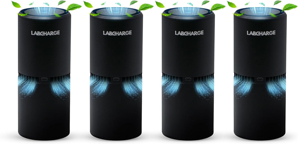 Lab Charge Small Ionic Air Purifier for Home & Bedroom – Silent HEPA Filter – Covers 250 Sq Ft