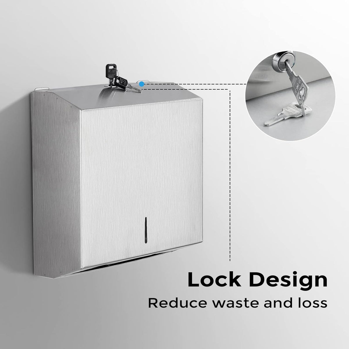 Paper Towel Dispenser Wall Mount - Multifold Trifold Paper Towel Dispensers, Large Capacity