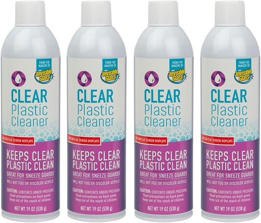 Invisible Glass 91014-4PK Clear Plastic Cleaner - Cleans and Protects Plastic on Electronics