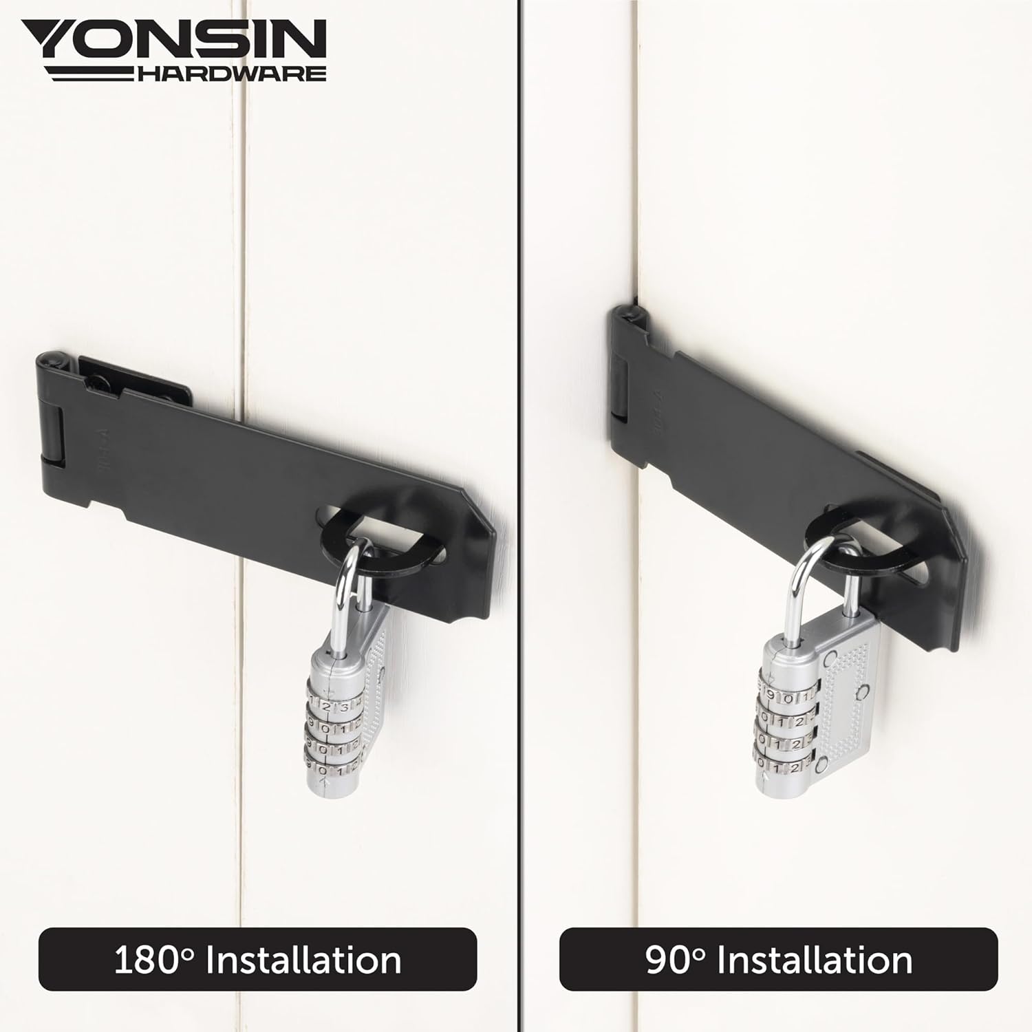 5" Door Padlock Safety Hasp Latch 2 Pcs, Door Hasp Clasp Lock Gate Shed Hasp Latch Lock for Door