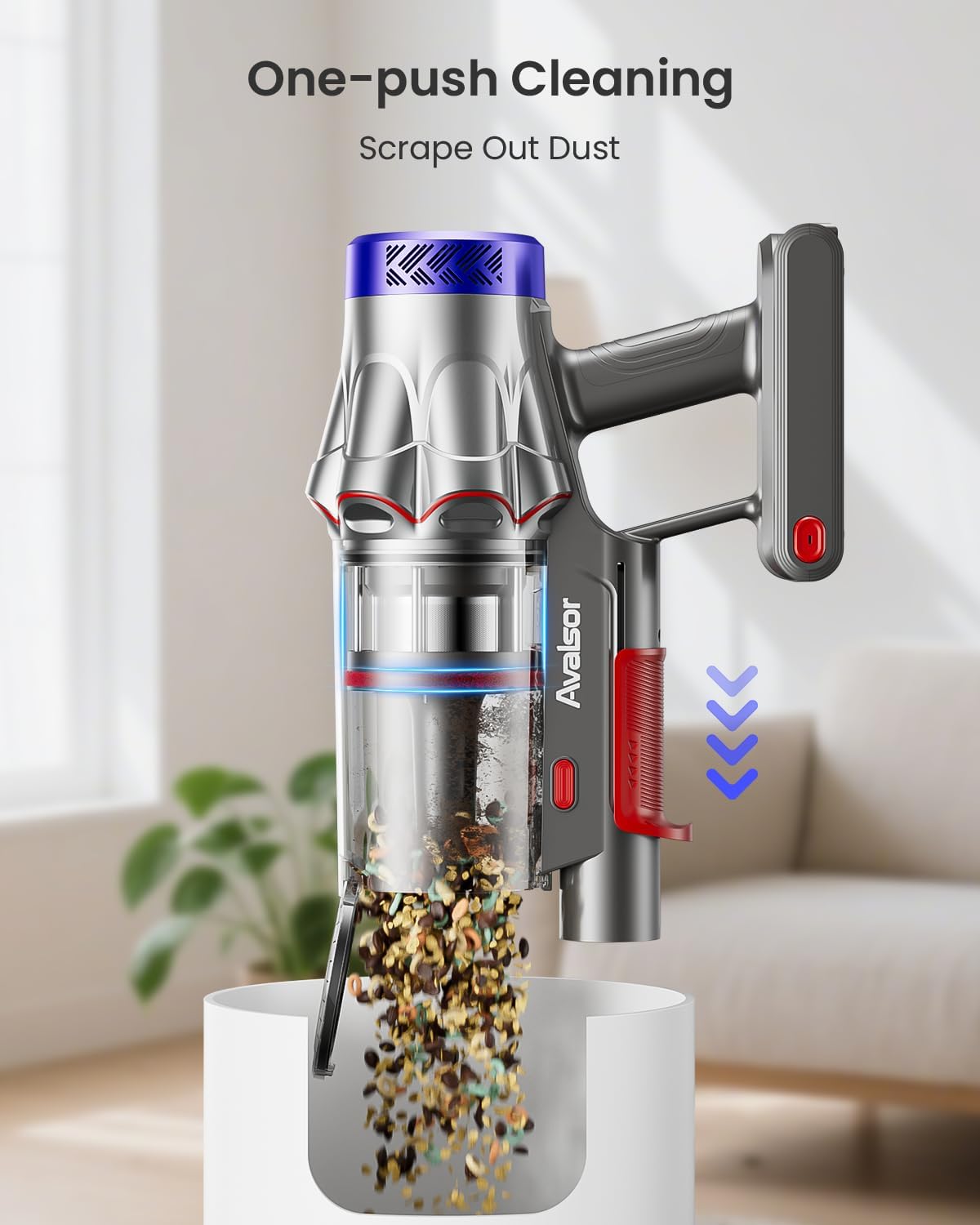 Cordless Vacuum Cleaner, 48KPa 580W 65Mins Vacuum Cleaner for Home, Anti-Tangle Self-standing Stick