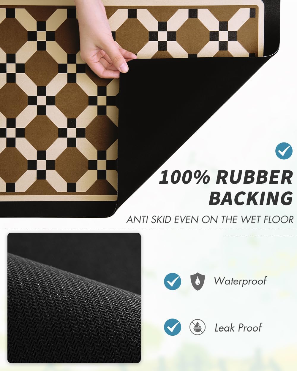 AMOAMI Coffee Mat Hide Stain Rubber Backed Absorbent Dish Drying Mat for Kitchen Counter - Fits