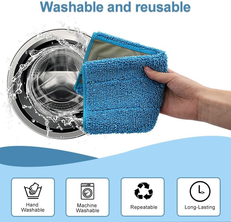 6 Pack Replacement Mop Refills Compatible with Rejuvenate Click N Clean Multi-Surface Spray Mop