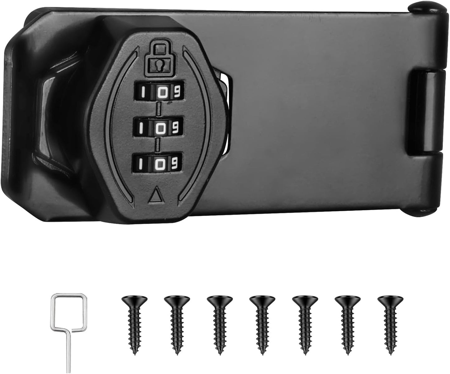 Cozy Tower 4 inch 180 Degrees Hasp Combination Lock for Cabinet, Combo Latch Lock for Cupboard