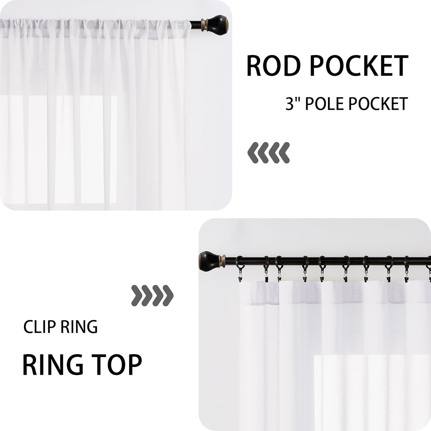 Tollpiz Short Sheer Door Curtain Closet Linen Textured Curtain Sheers Doorway Light Filtering Voile