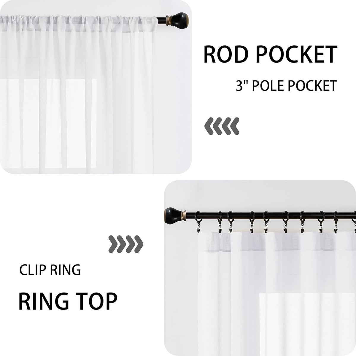 Tollpiz Sheer Door Curtains Closet Linen Textured Curtains Sheer Doorway Light Filtering Voile Rod
