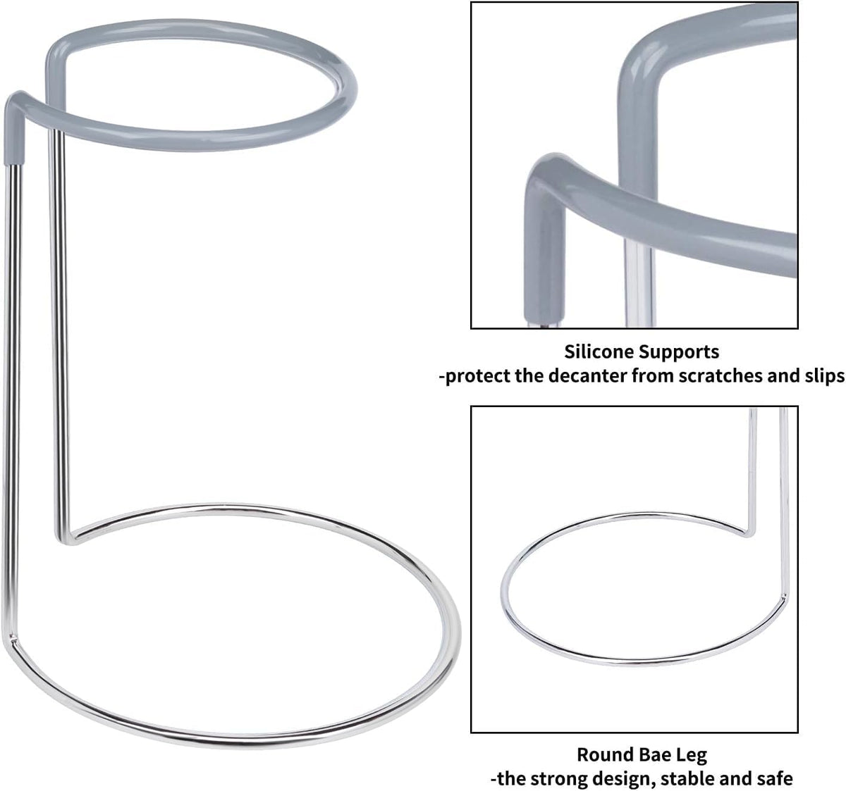 Wine Decanter Drying Stand with Rubber Coated Top to Prevent Scratches, Wine-Decanter Drying Rack