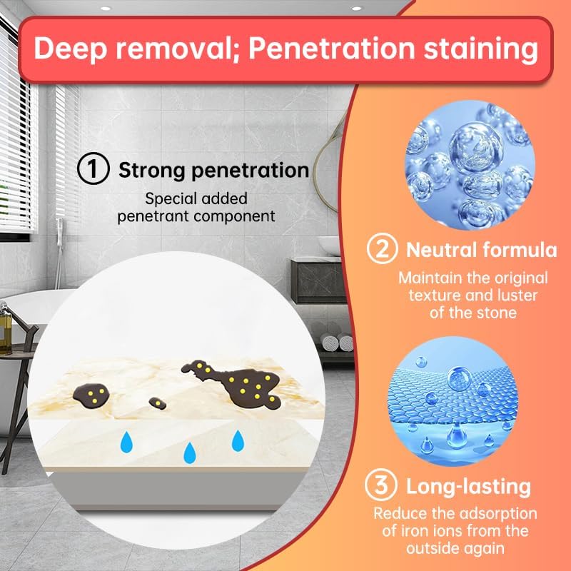 500ml Rust Stain Remover Neutral Metal Cleaner Marble Rust Remover - Powerful and Effective in