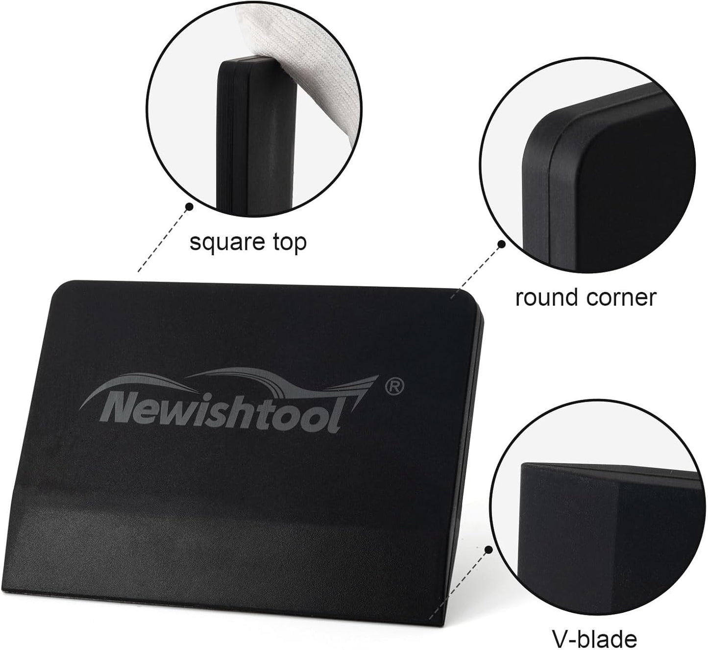 NEWISHTOOL Soft Silicone Squeegee, 2 PCS Small PPF Squeegee for Vinyl, Window Tint V-Blade Scraper