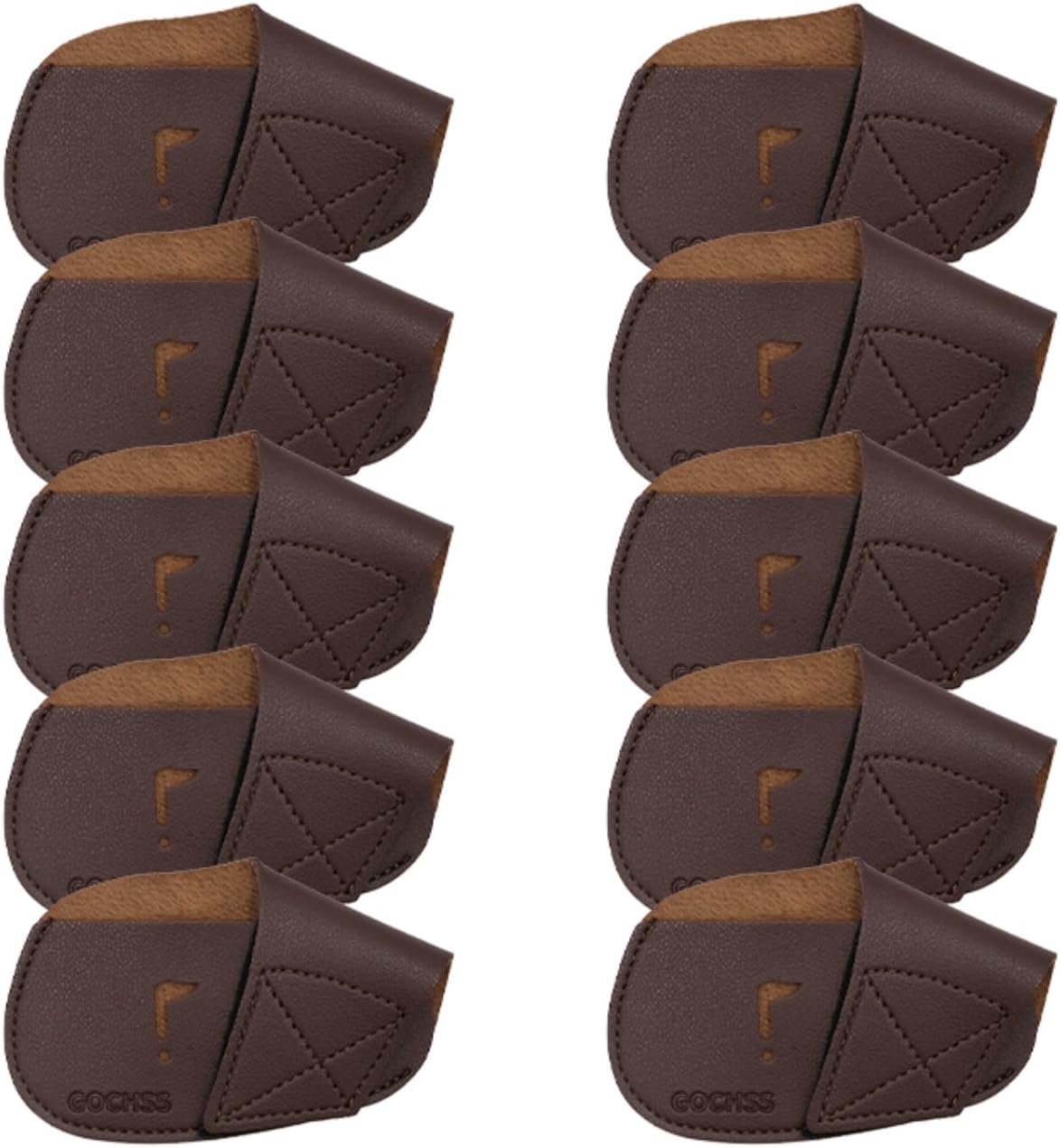 I Golf Iron Headcovers 10pcs PU Fit Both Right-Handed Clubs Golf Club Protector for Titleist