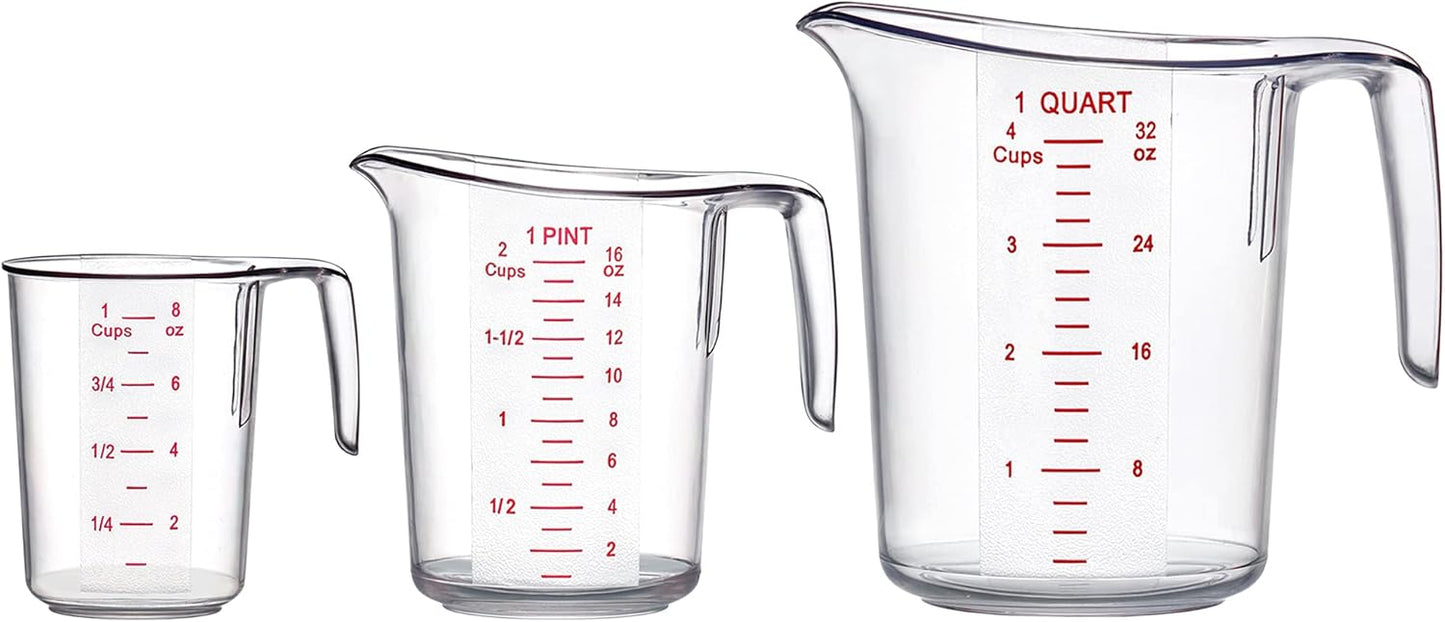 Amazing Abby - Melissa - Plastic Measuring Cups (3-Piece Set), Food-Grade Measuring Jugs, 1/2/4-Cup