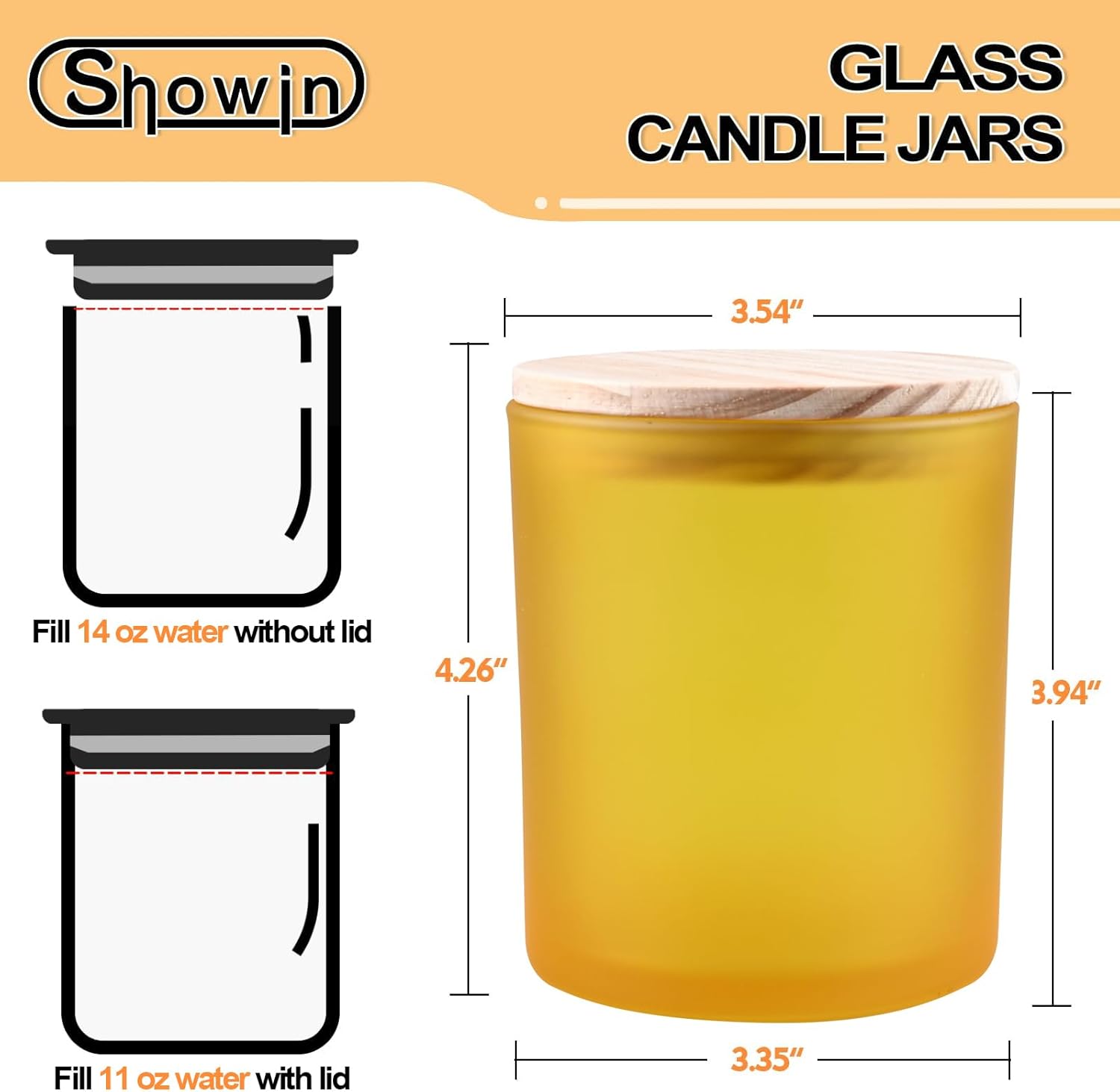 14 OZ Thick Candle Jars for Making Candles 12 Pcs, 3 Wick Empty Jars with Wood Lids for Candle