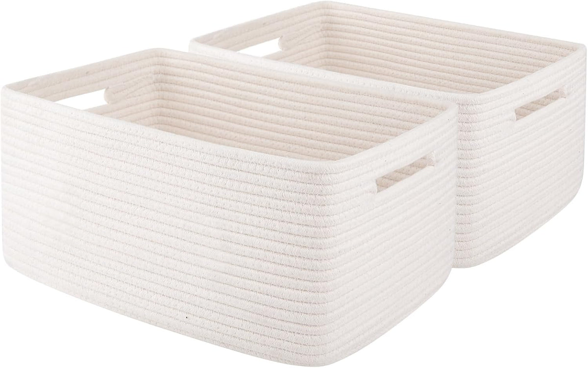 OIAHOMY Storage Basket for Shelves, Closet Cube Storage Bins Baskets for Clothes Blanket Towels