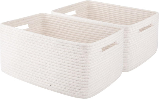 OIAHOMY Storage Basket for Shelves, Closet Cube Storage Bins Baskets for Clothes Blanket Towels