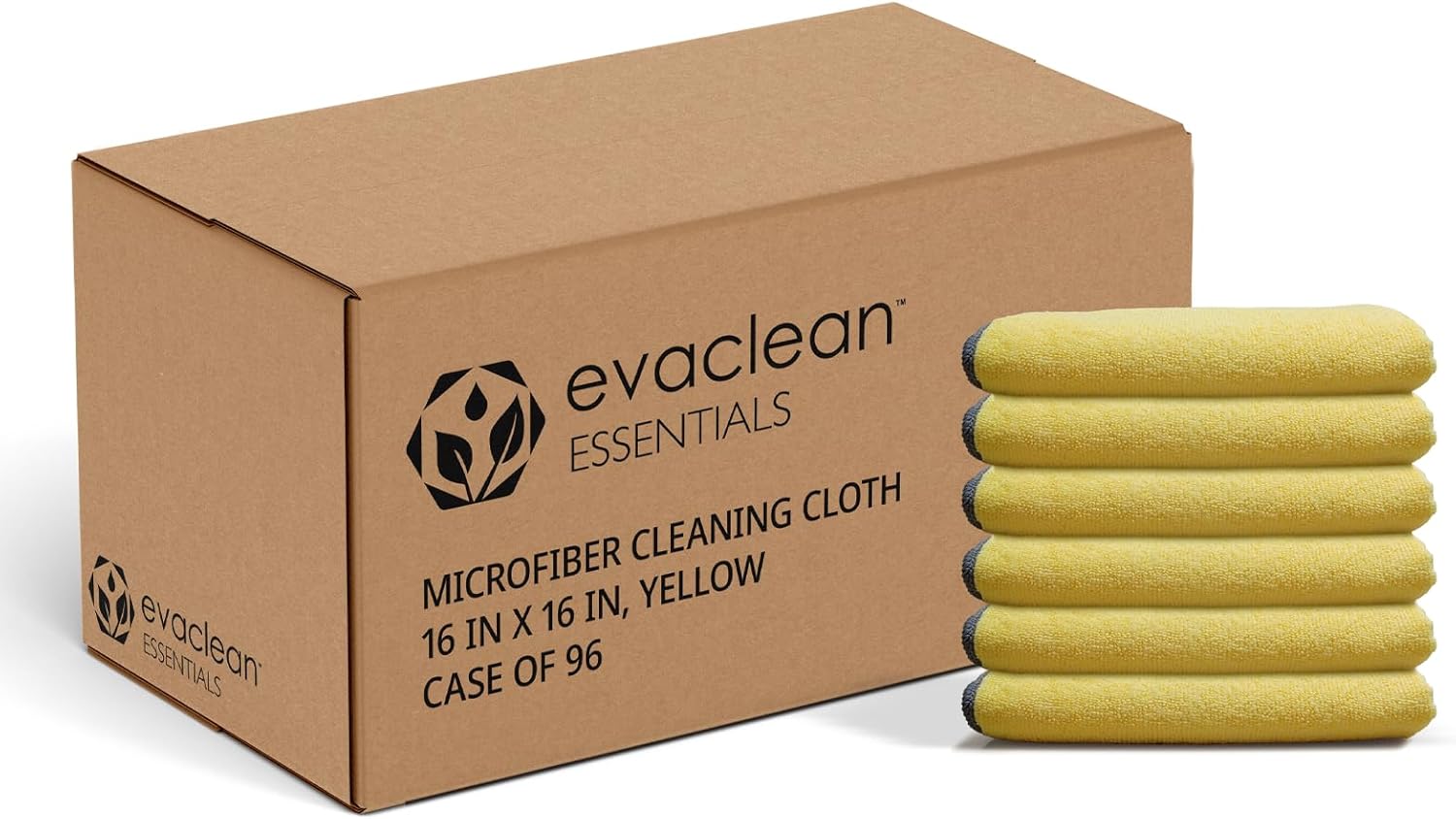 EvaClean Essentials Premium Microfiber Cleaning Cloth 16"x16" - Reusable, Washable, Non-Scratch