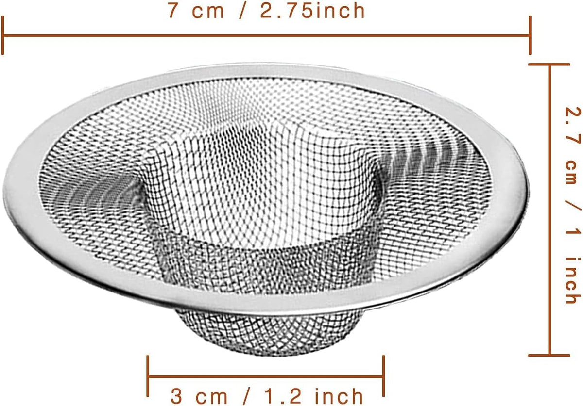 Heavy Duty Stainless Steel Slop Basket Filter Trap Mesh Metal Sink Strainer Perfect for Kitchen