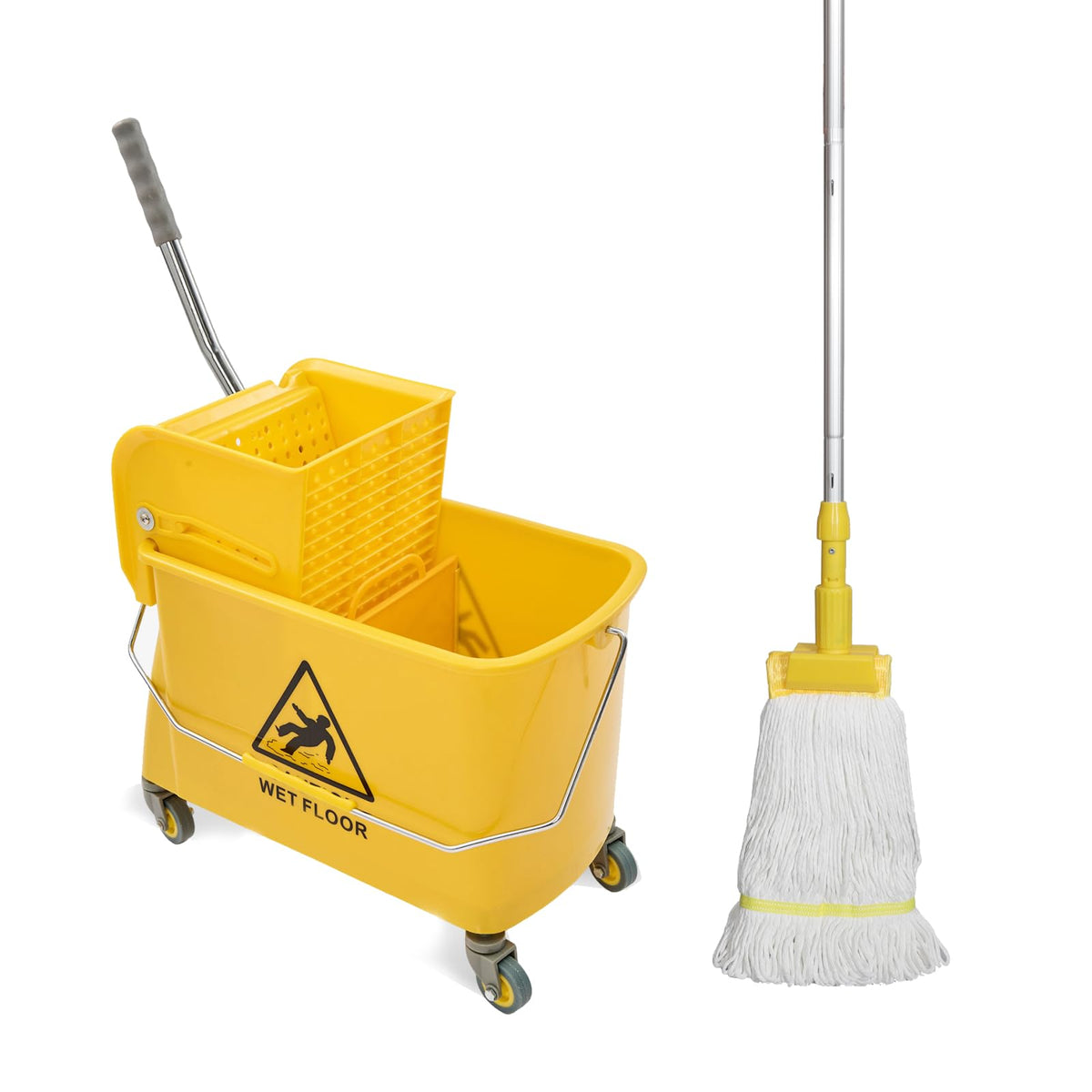 Midoneat Mop Bucket with Wringer, 22 Qt (5.5 Gallon), Wheels,Floor Cleaning