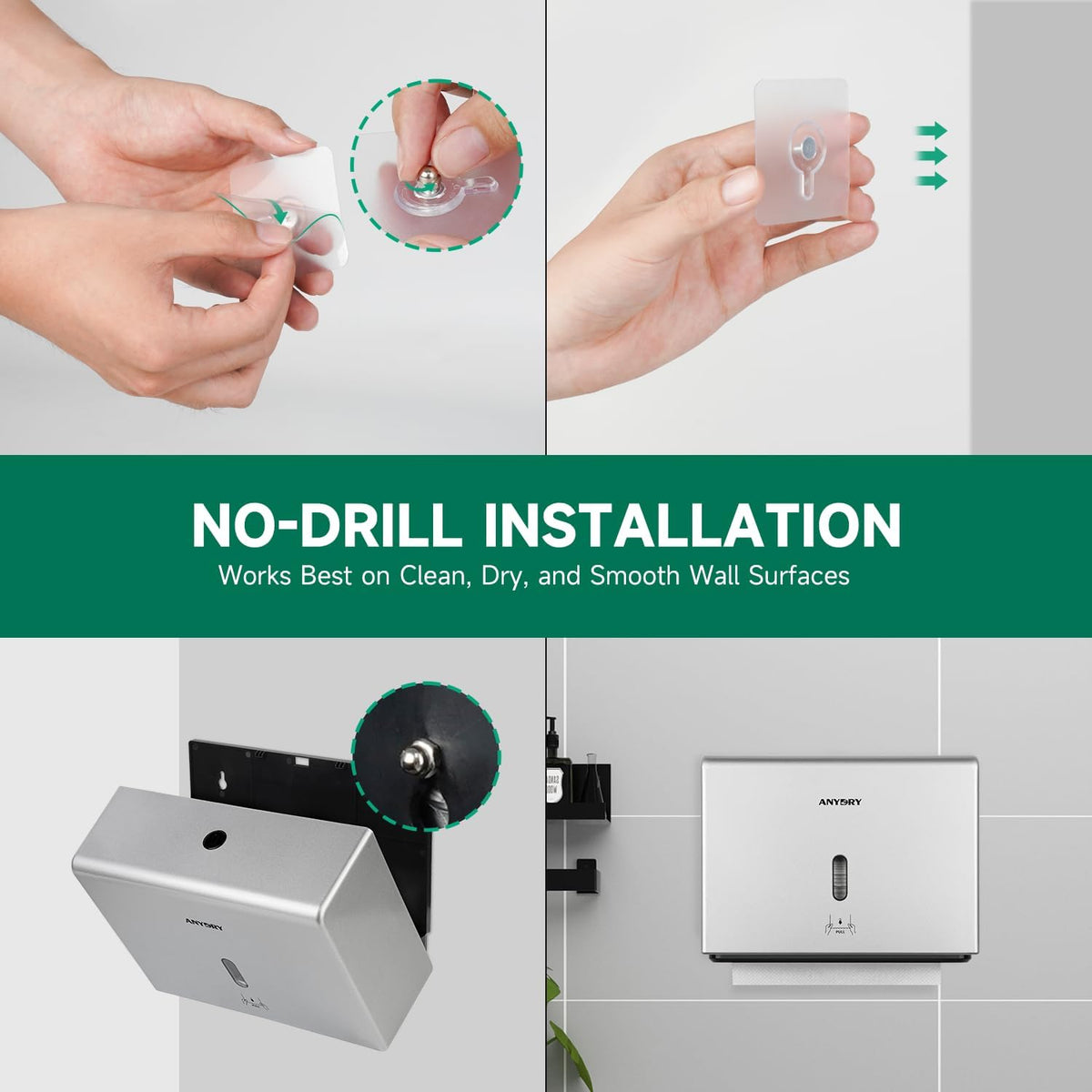 Wall-Mounted Paper Towel Dispenser – Fits Tri-Fold Towels up to 10x3.1 Inches, Holds 200 Sheets