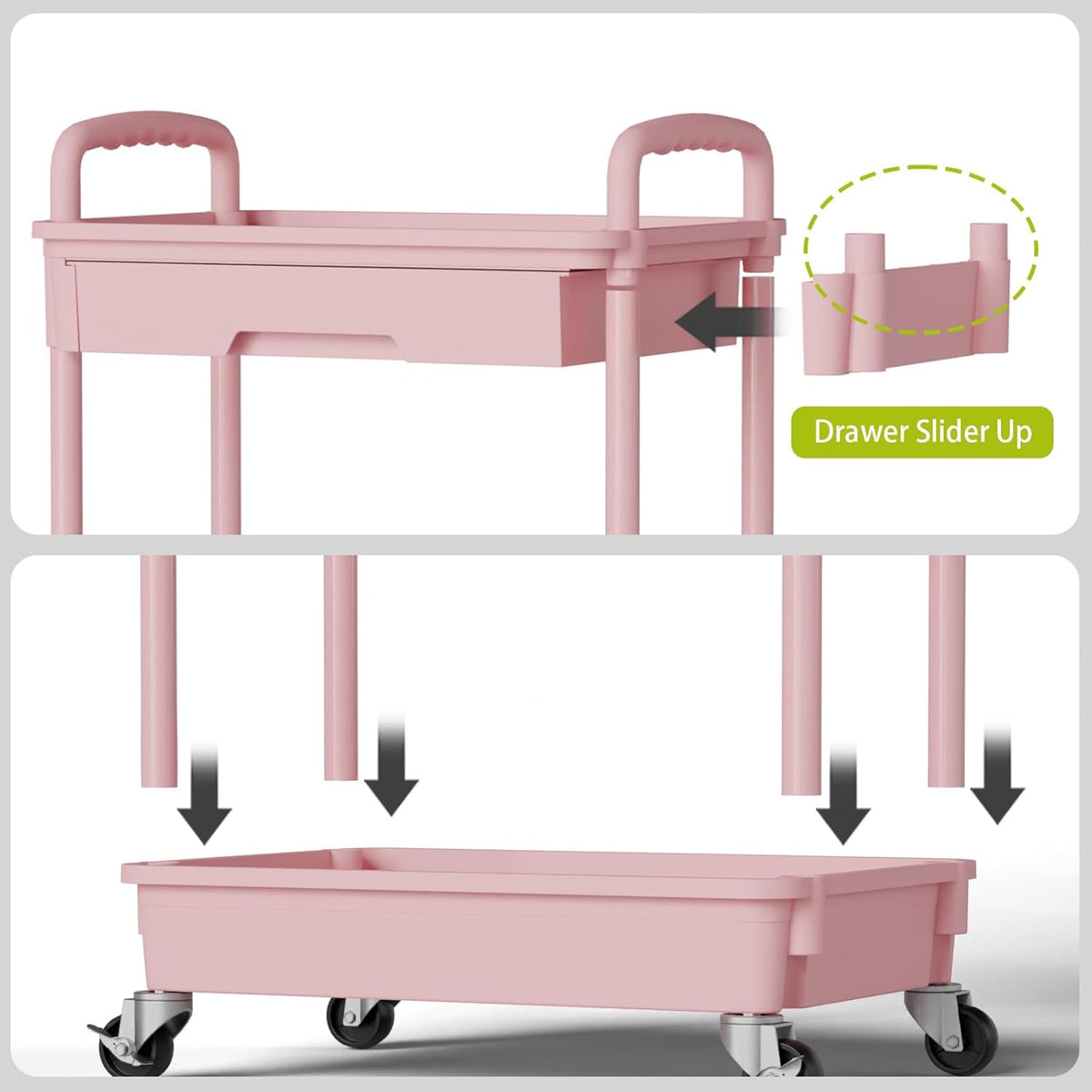 3 Tier Rolling Cart Organizer,Laundry Room Bathroom Organizers and Storage Office Shelves Mobile