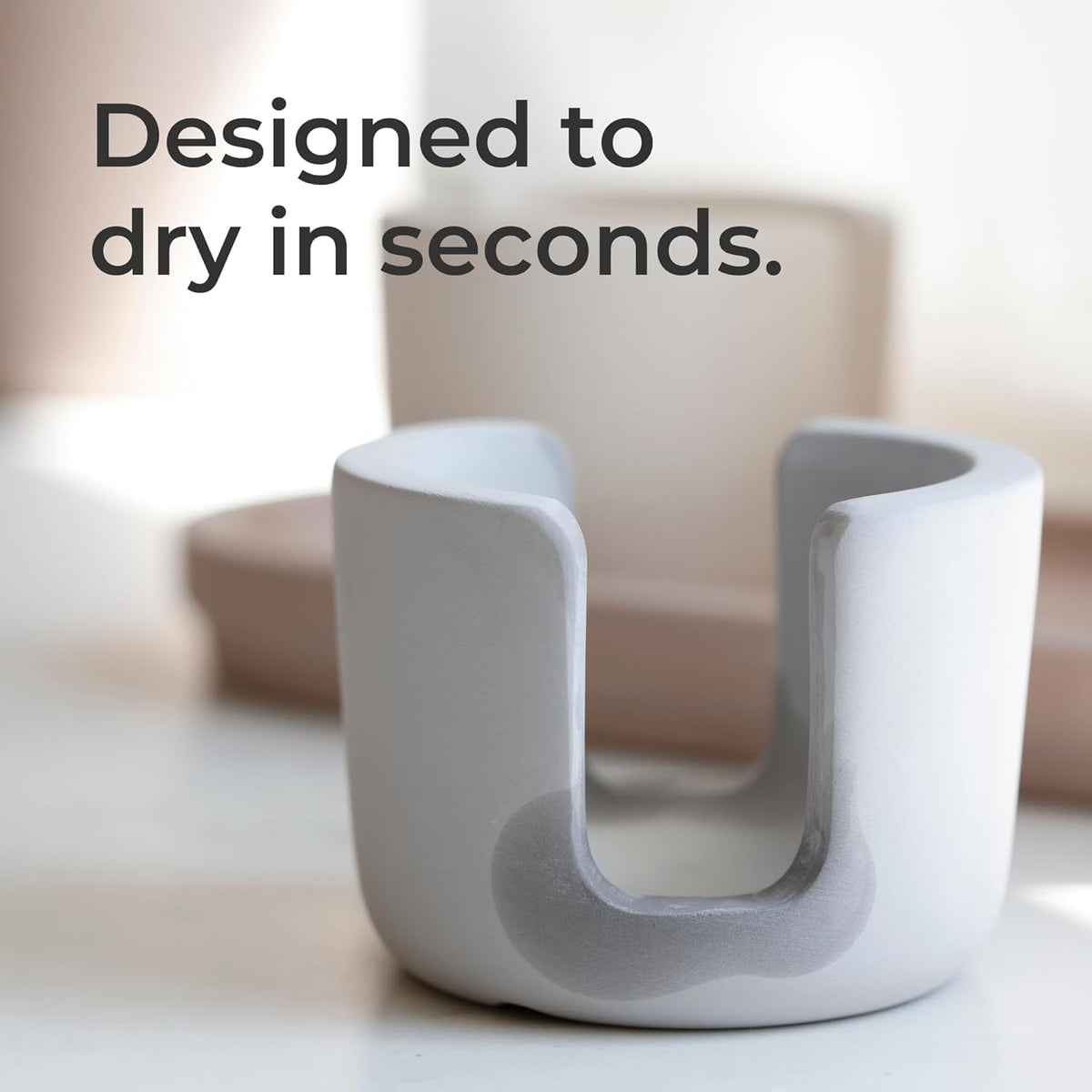 Selegna Diatomaceous Earth Sponge Holder - Drying Rack, Absorbent Stone Kitchen Sink Organizer