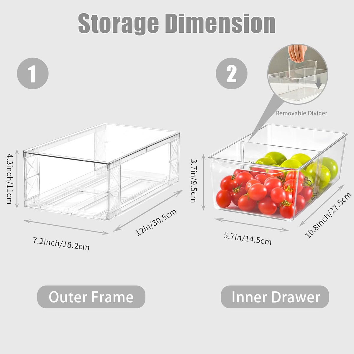 8Pack Clear Stackable Kitchen Storage Organizer,Pantry Organizers and Storage,Foods Organizer Bins