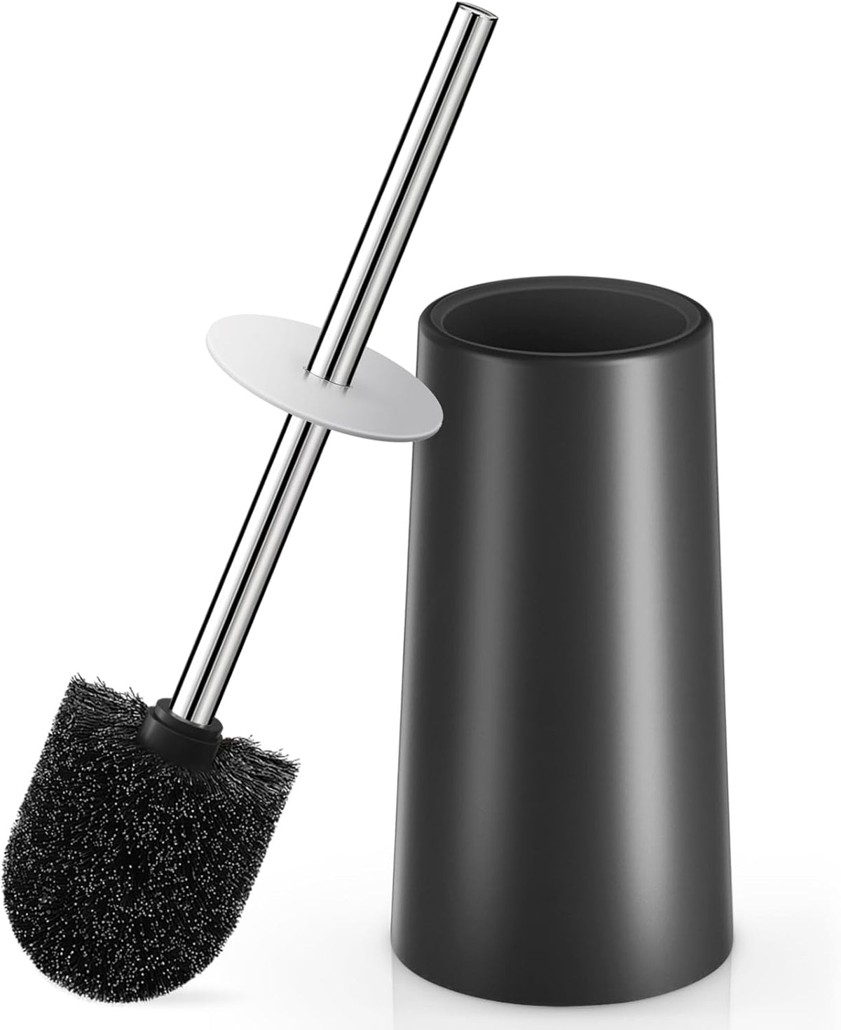 Toilet Brush and Holder, Toilet Brush with 304 Stainless Steel Long Handle, Toilet Bowl Brush for