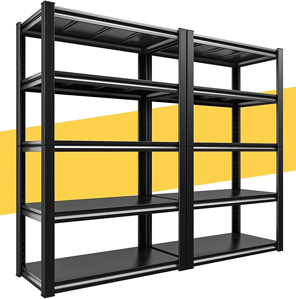 Raybee Storage Shelves 2000LBS Garage Shelving Heavy Duty, 5-Tier Adjustable Garage Shelves, Metal