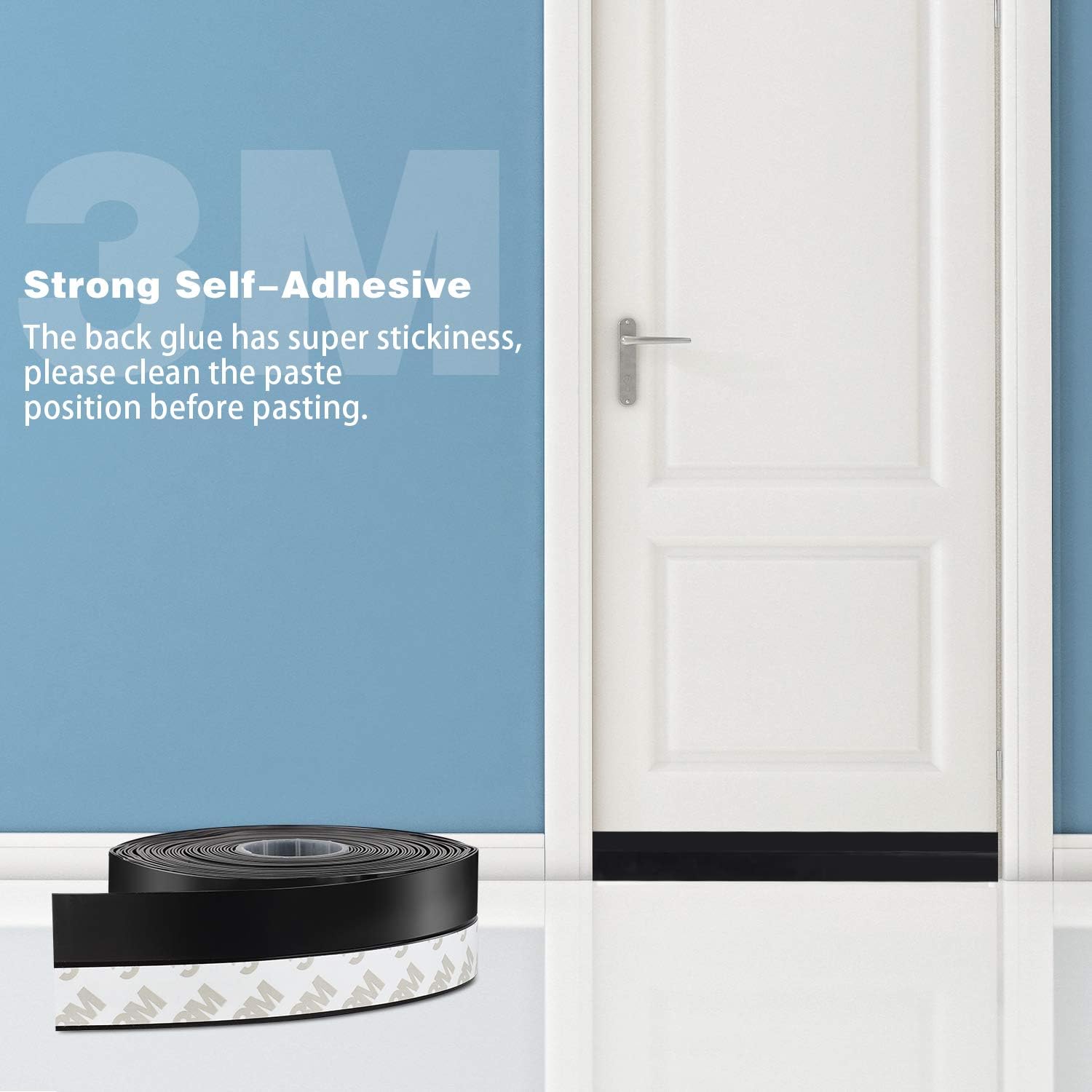 26 Feet Silicone Seal Strip, Weather Stripping Seal Tape for Door, Window & Shower Glass Gaps
