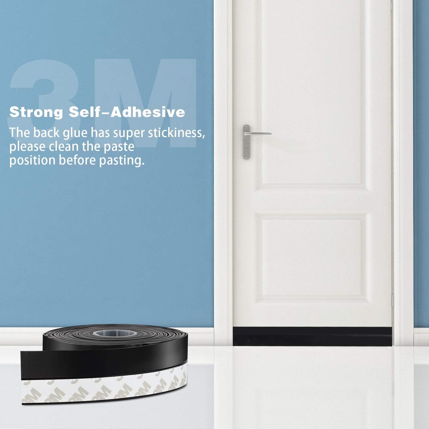 26 Feet Silicone Seal Strip, Weather Stripping Seal Tape for Door, Window & Shower Glass Gaps