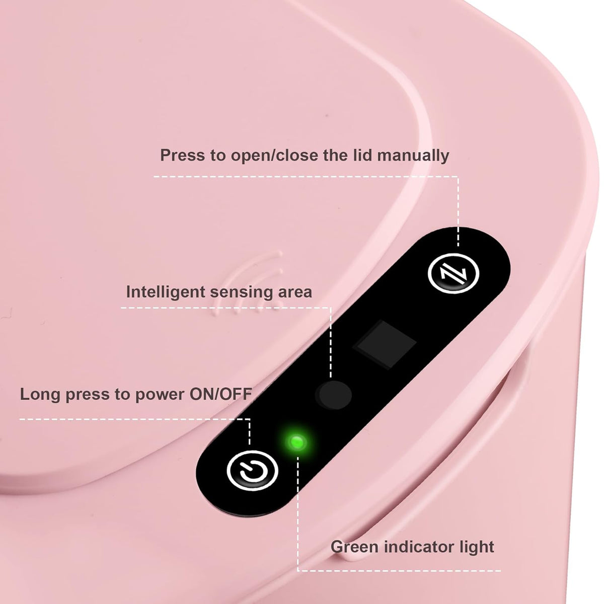 Cesun Motion Sensor Trash Can, 5 Gallon Automatic Bathroom Garbage Can with Lid, Touchless Smart