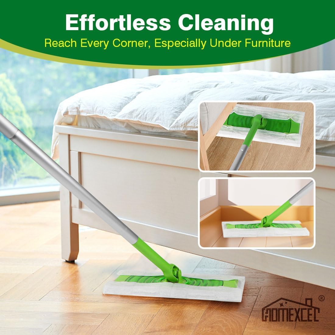 HOMEXCEL Dry Sweeping Cloths Pads Compatible with Swiffer Sweeper- Disposable Duster Refills Mop