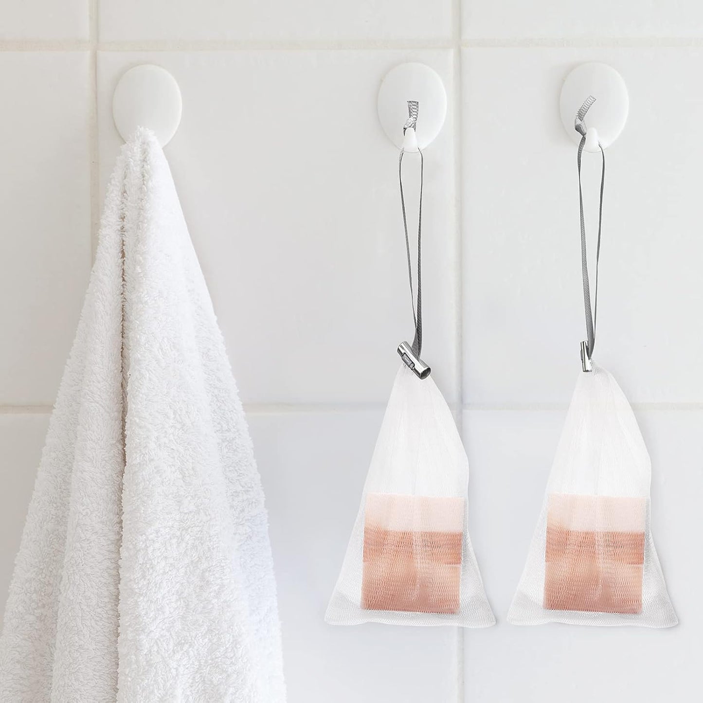 Cobahom 6 Pcs Mesh Soap Bag Mesh Foaming Net Soap Sack Bags Soap Handmade Soap Bubble Mesh Net Bags