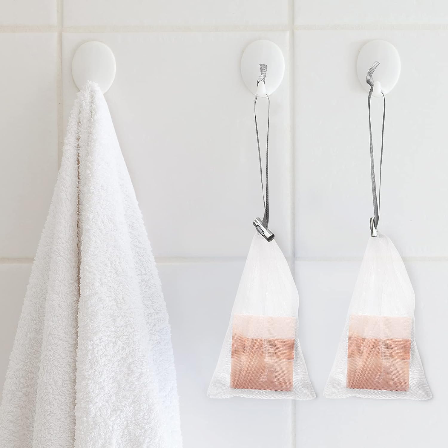 Cobahom 6 Pcs Mesh Soap Bag Mesh Foaming Net Soap Sack Bags Soap Handmade Soap Bubble Mesh Net Bags