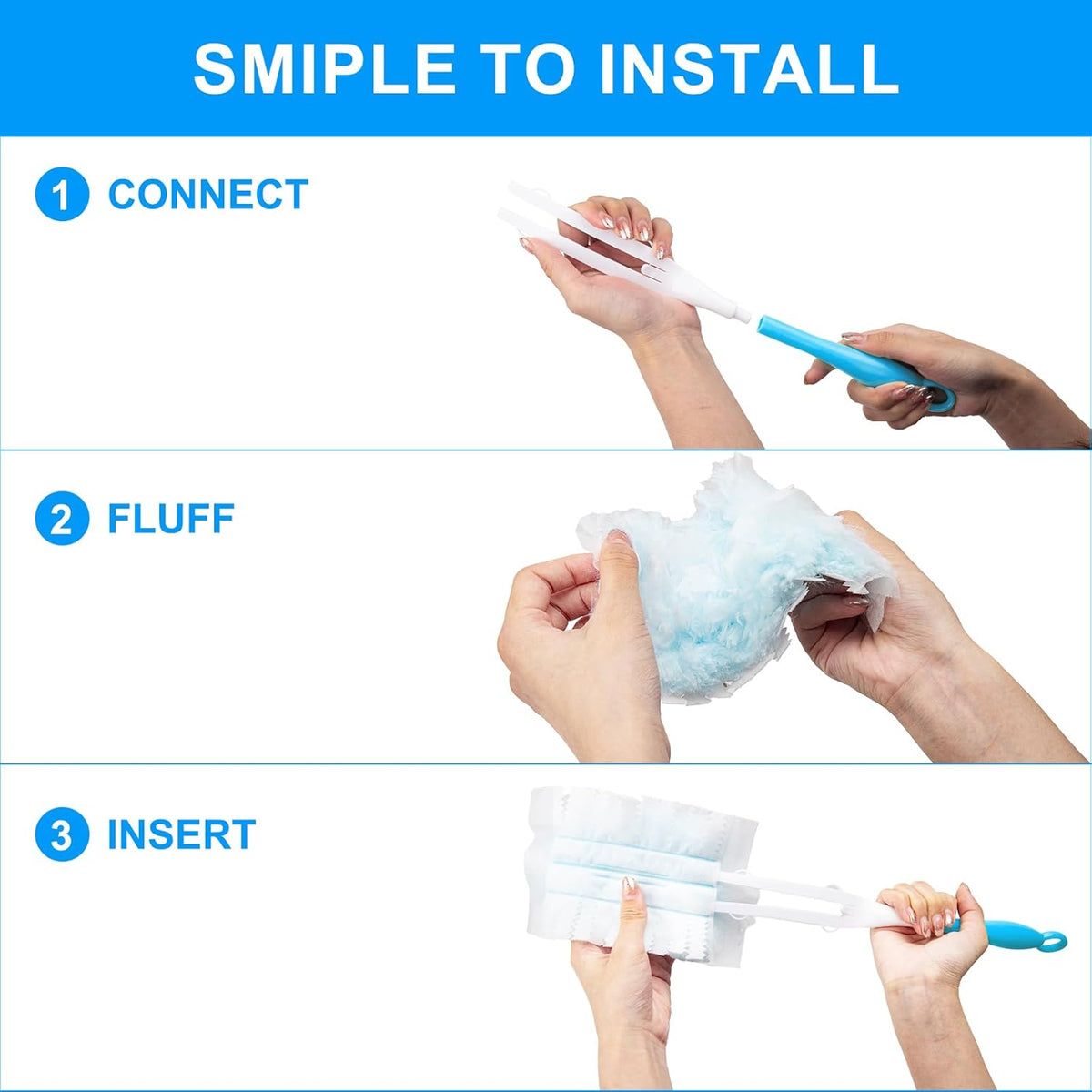 KeFanta Duster Refills for Swiffer Dusters, 180 Heavy Duty Multi Surface Refills & 1 Handle