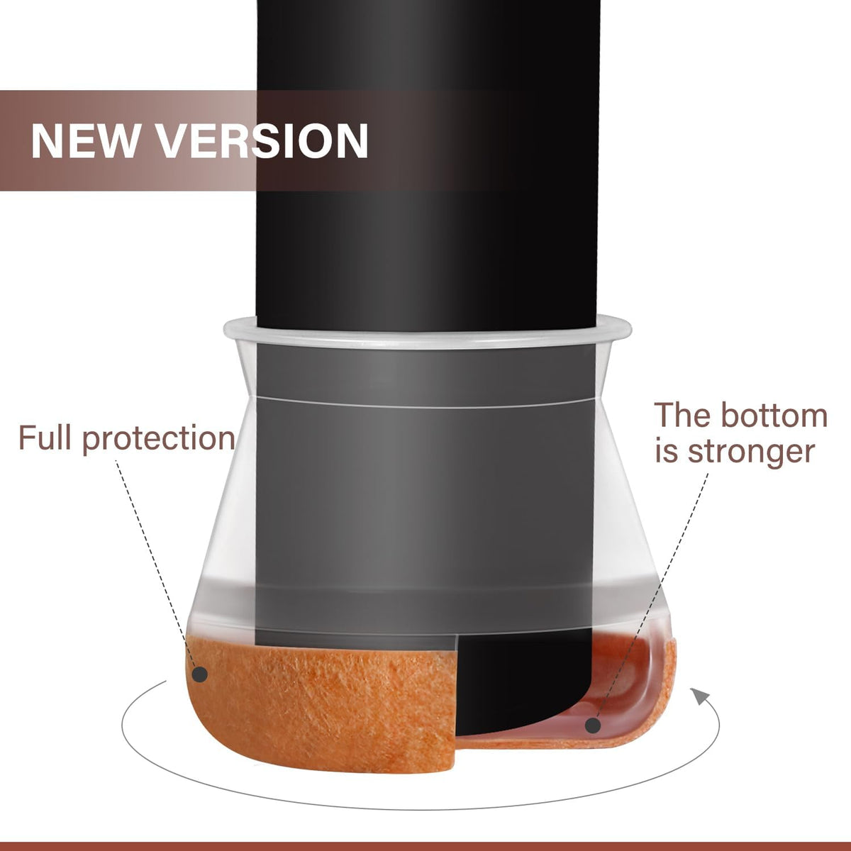 YOZON Chair Leg Floor Protectors for Hardwood Floors Felt Furniture Pads Silicone Caps 32 Pack