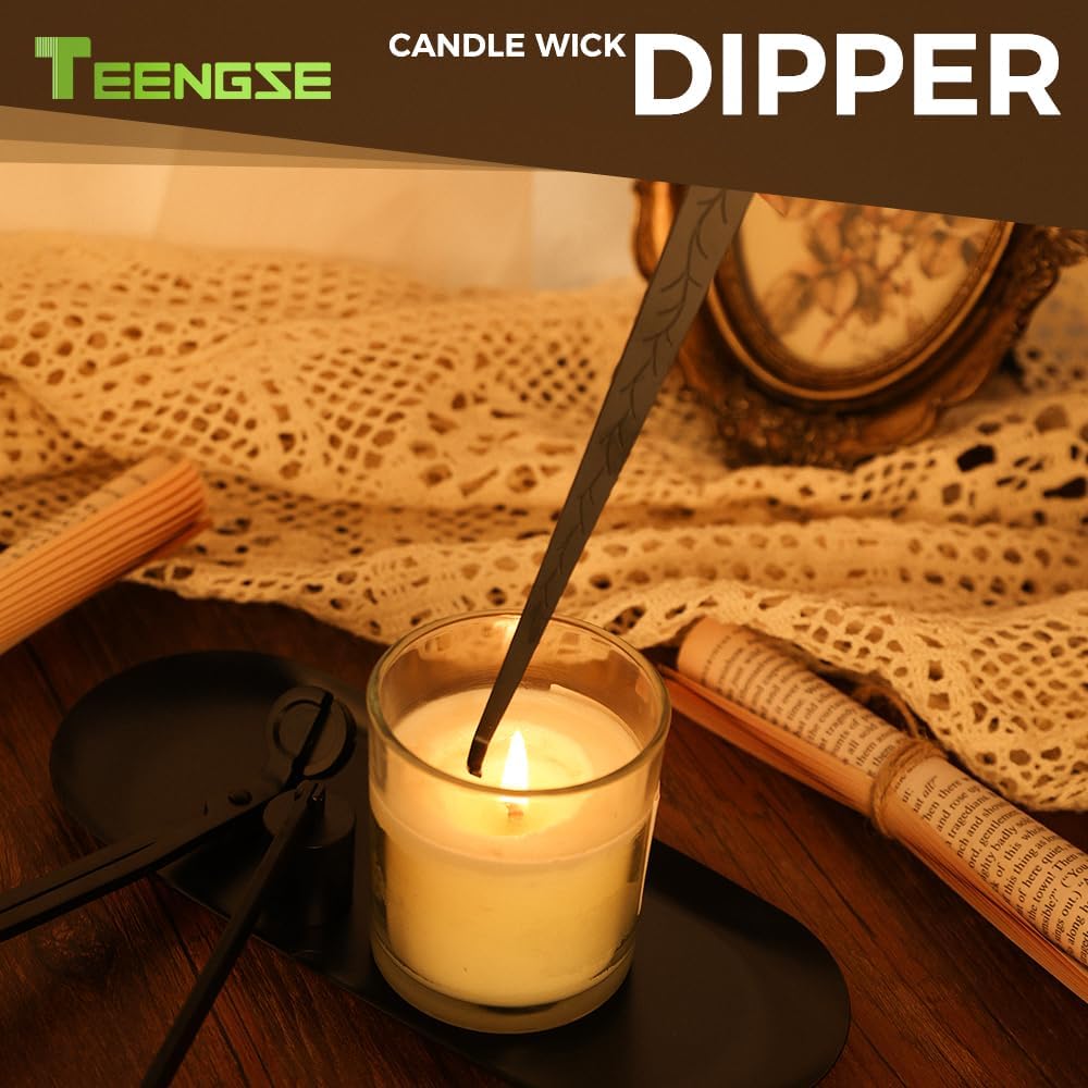 3 in 1 Candle Accessory Set, Candle Wick Trimmer, Candle Wick Snuffer, Candle Wick Dipper Beautiful