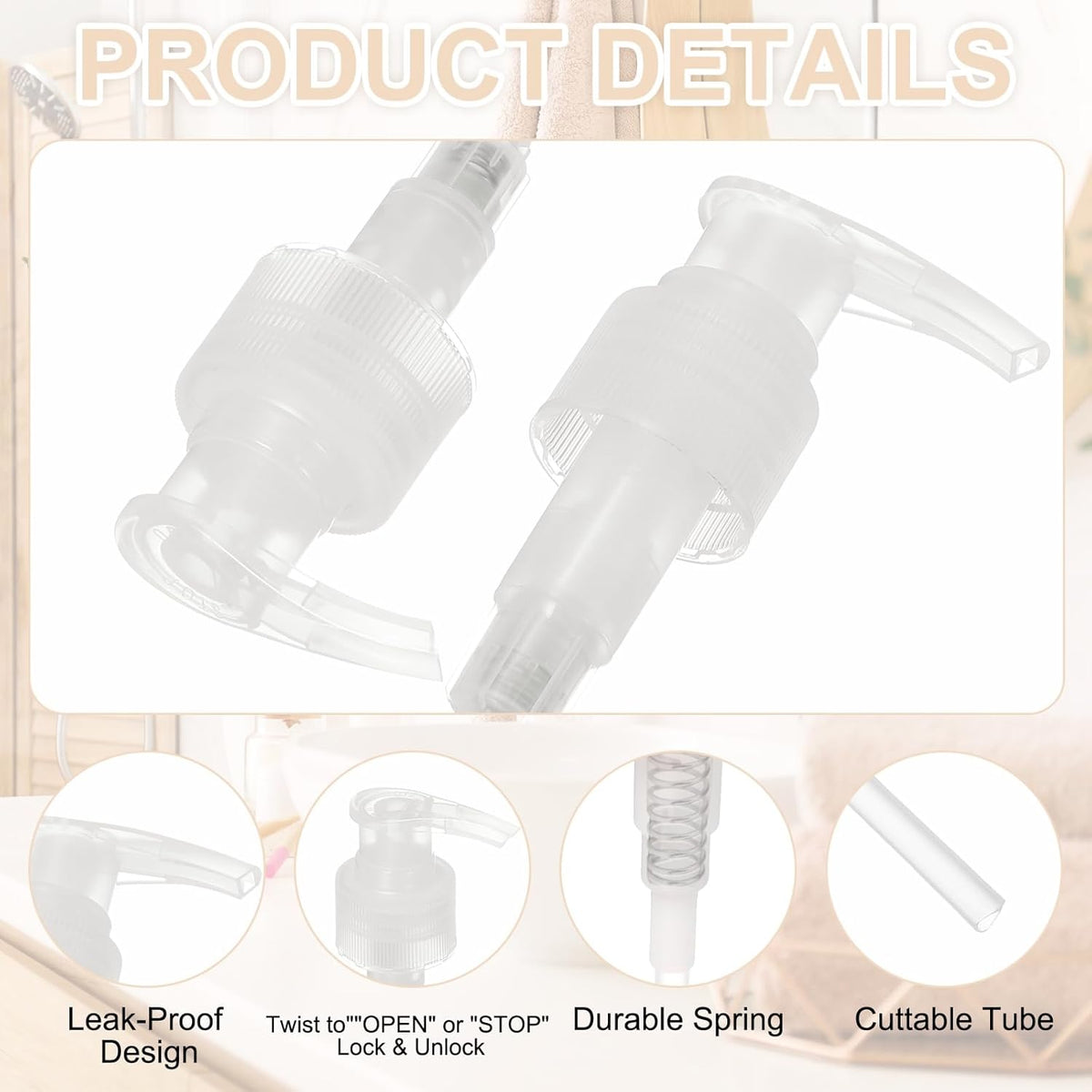 uxcell 8 Pcs Soap Dispenser Pump Heads Soap Dispensers Top Pumps Replacement Switch Pumphead for