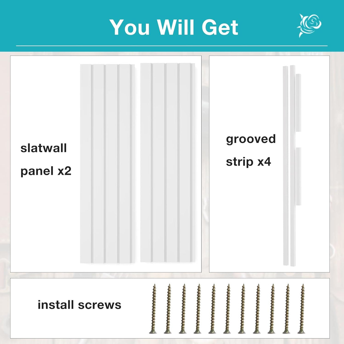 NeatiEase Slatwall Panel Wall Storage Systems, 2 x 4ft Slat Wall Paneling Garage Wall Organizer