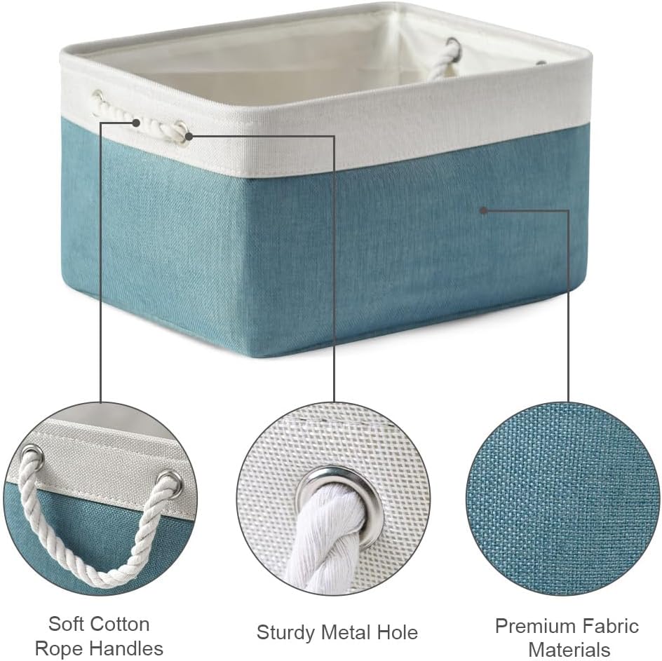 TheWarmHome Fabric Storage Bin with Handles,Storage Basket for Home Storage and Organization, Shelf
