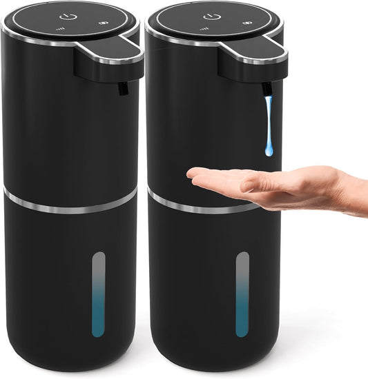2 Pack Automatic Soap Dispenser Touchless,Liquid Hand Soap Dispenser 12.8oz USB 4levels Adjustable