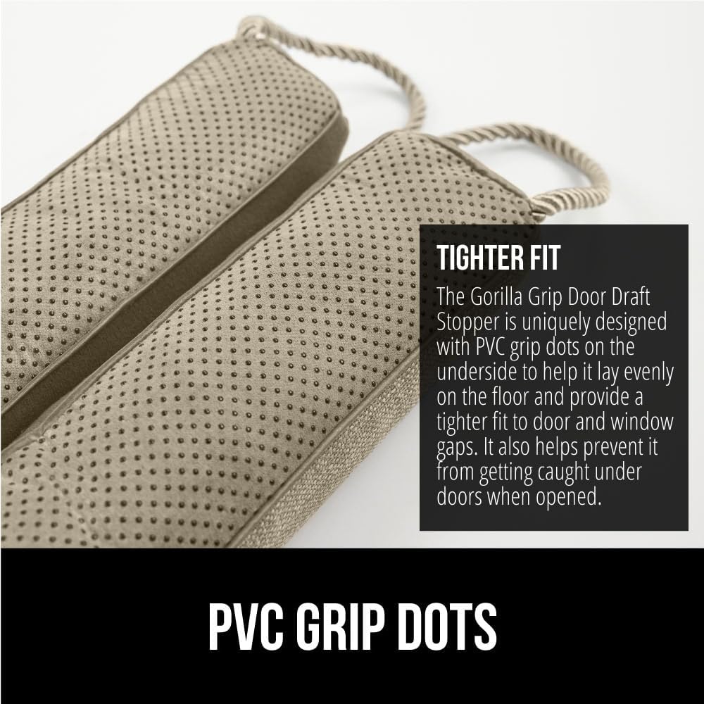 GORILLA GRIP Door Draft Stopper for Bottom of Doors, Weather Stripping Seal Blocks Hot Air, Noise
