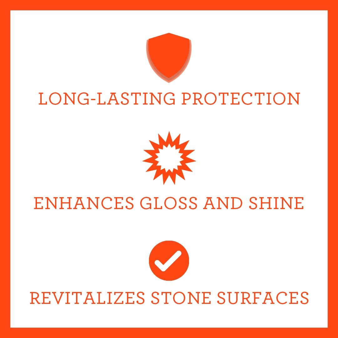TriNova Granite Sealer & Protector Gallon Refill- Made in USA, Best Stone Polish, Protectant & Care