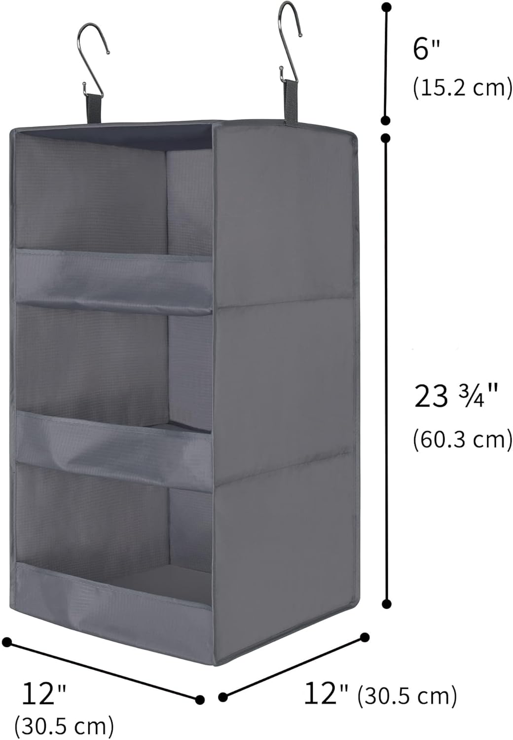 GRANNY SAYS 3-Shelf Hanging Closet Organizer and Storage, Collapsible Hanging Closet Shelves